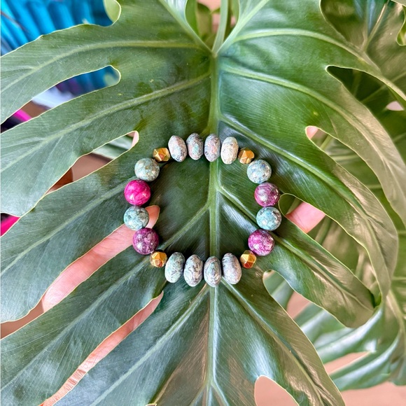 Hematite & Jasper bracelet (one) - Picture 2 of 7